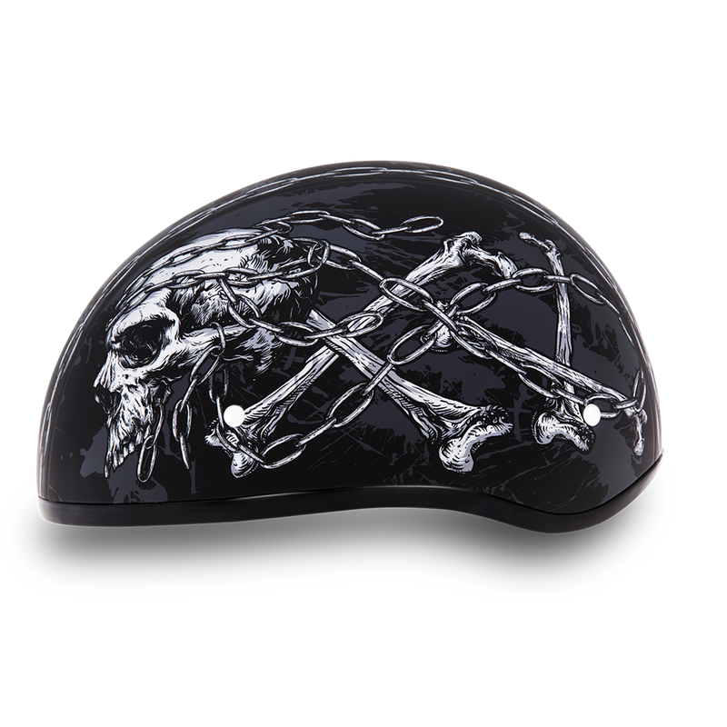 Daytona Skull Chains Skull Cap Half Motorcycle Helmet (2XS - 2XL)