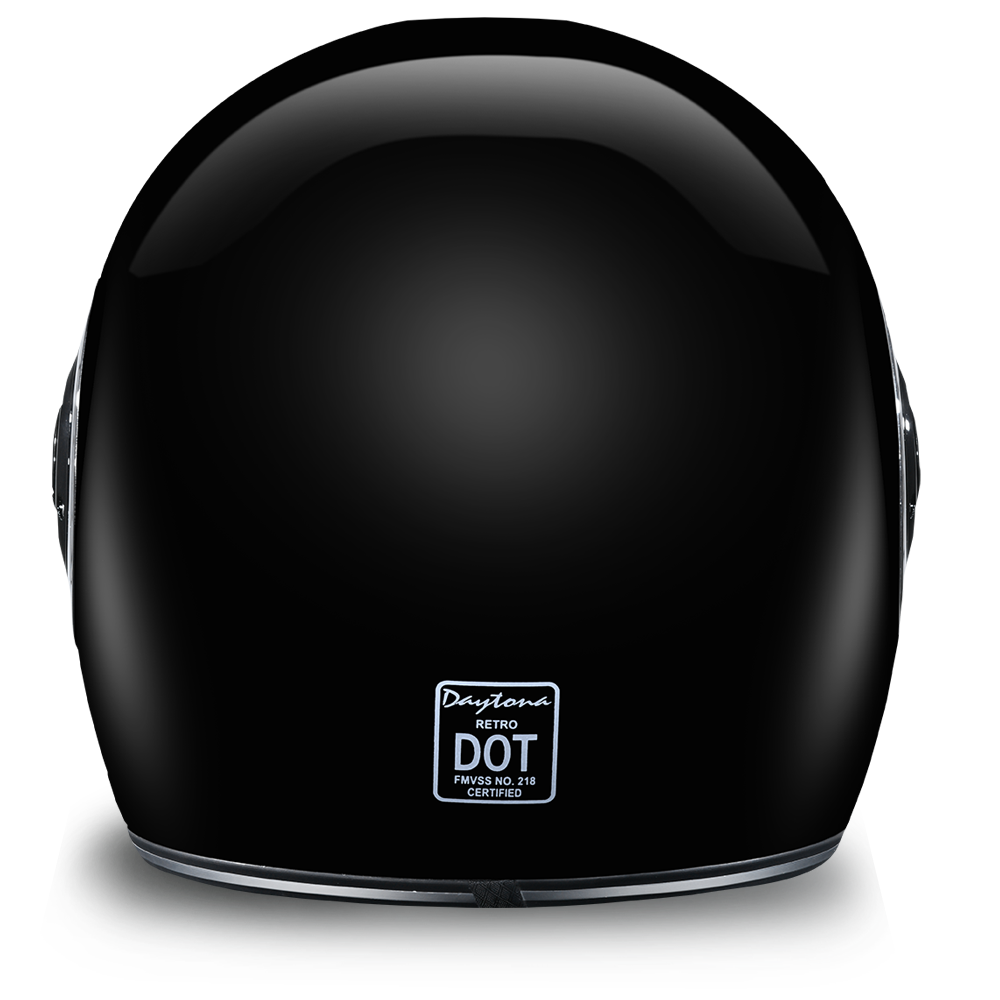 black chrome full face motorcycle helmet Daytona Retro High Gloss Black Chrome Full Face Motorcycle Helmet (XS