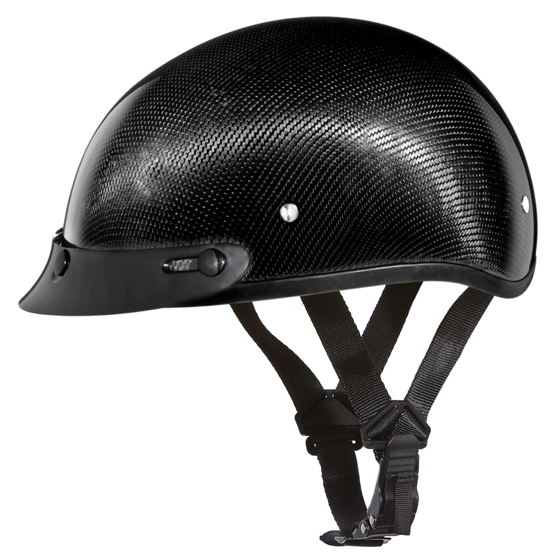 Daytona Grey Carbon Fiber Skull Cap Half Motorcycle Helmet