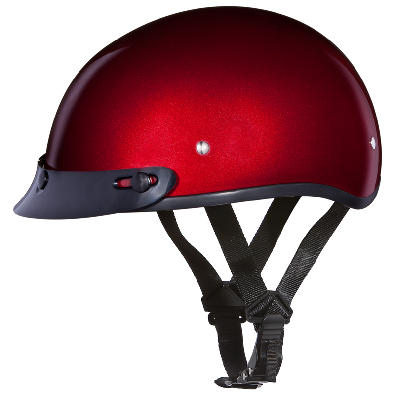 Daytona Black Cherry Skull Cap Half Motorcycle Helmet