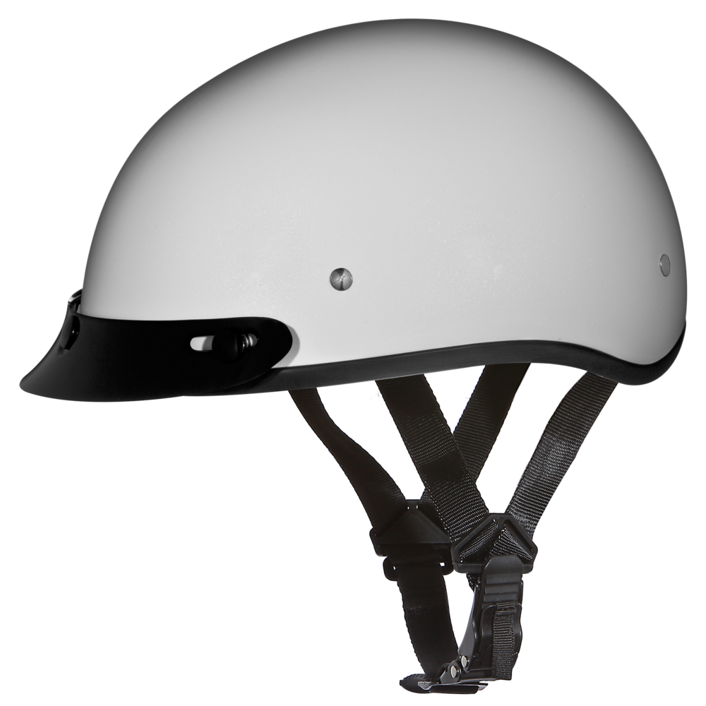 Daytona Pearl White Skull Cap Half Motorcycle Helmet