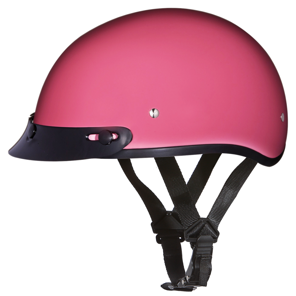 Daytona Hi Gloss Pink Skull Cap Half Motorcycle Helmet