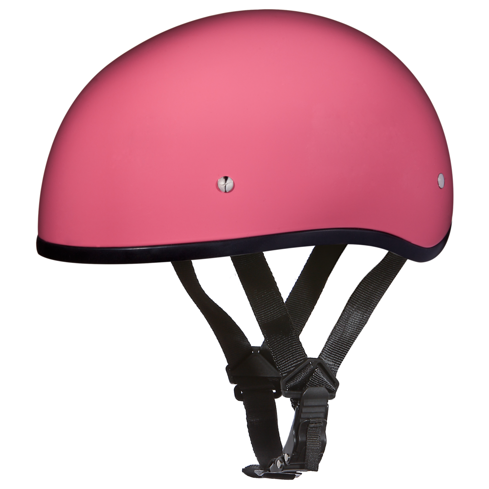 Daytona Hi Gloss Pink Skull Cap Half Motorcycle Helmet No Visor