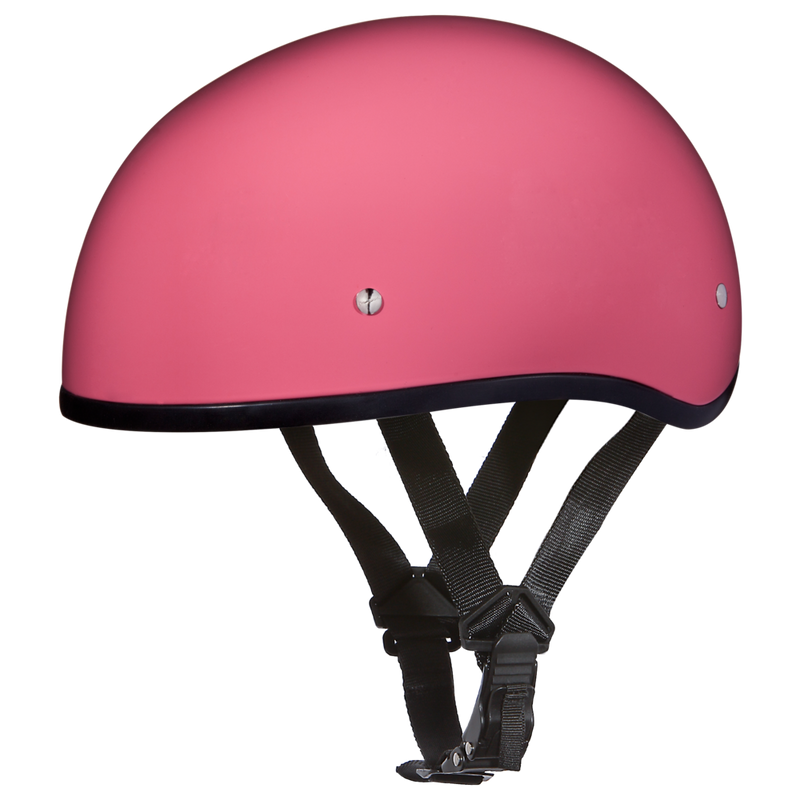 Daytona Hi Gloss Pink Skull Cap Half Motorcycle Helmet No Visor