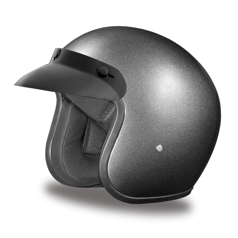 Daytona Cruiser Gun Metallic Grey Open Face Motorcycle Helmet 