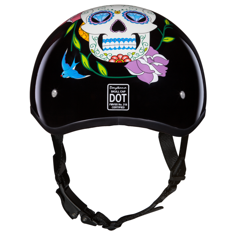 Daytona Diamond Skull Cap Half Motorcycle Helmet (2XS - 2XL)