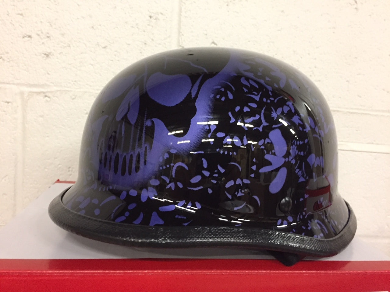 Rodia Purple Skull Boneyard German Motorcycle Helmet