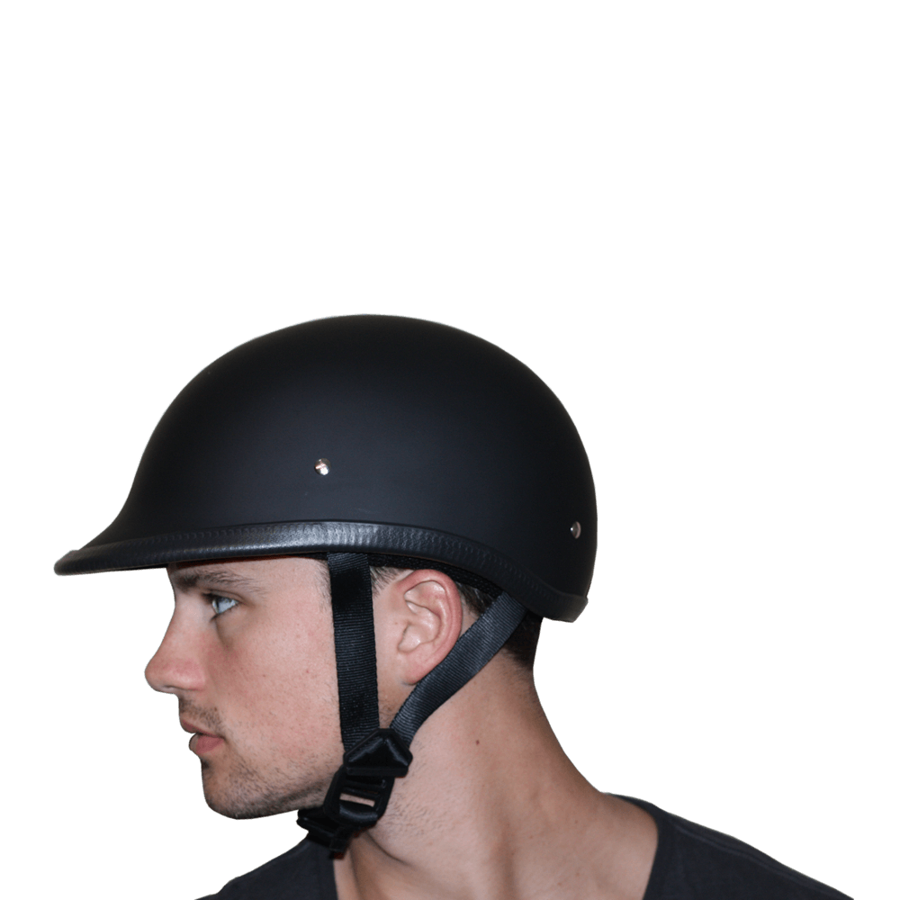 Daytona Hawk Dull Black Polo Jockey Motorcycle Helmet (2XS - XL)