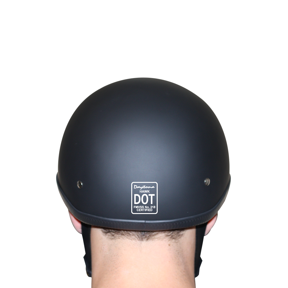 Daytona Hawk Dull Black Polo Jockey Motorcycle Helmet (2XS