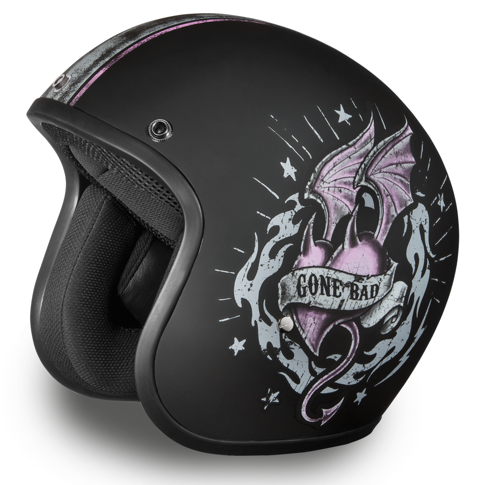 Daytona Cruiser Gone Bad Open Face Motorcycle Helmet (XS