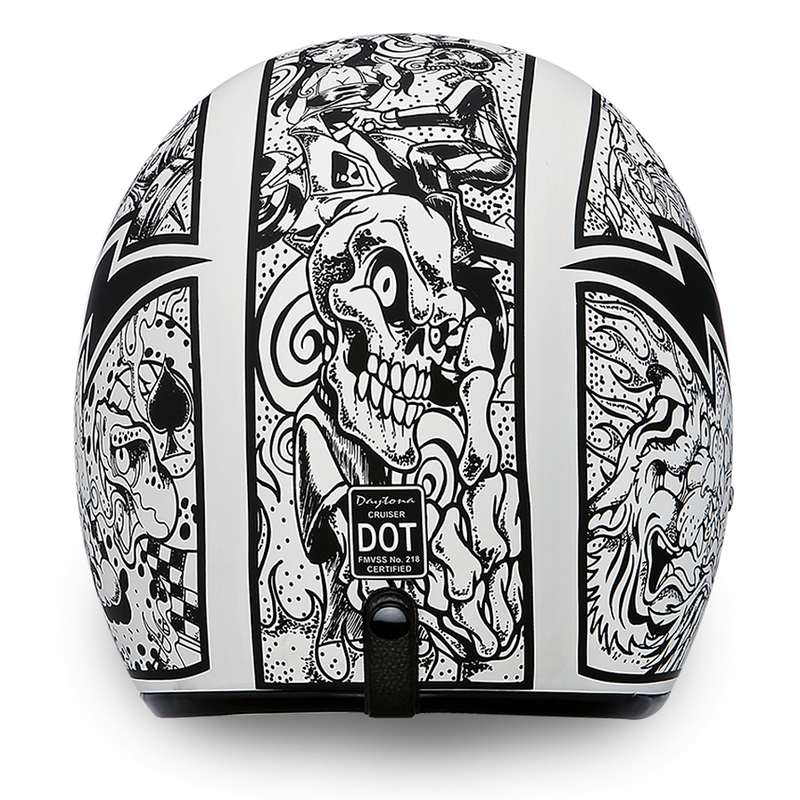 Daytona Cruiser Graffiti Open Face Motorcycle Helmet (XS - 2XL)