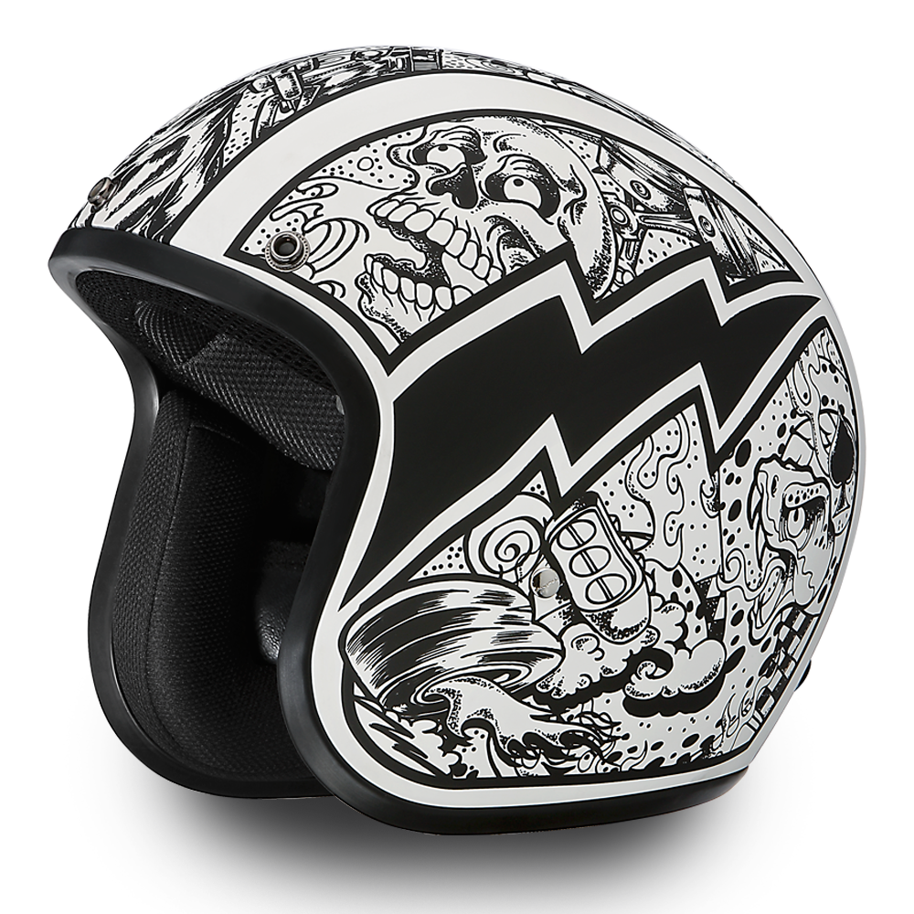 Daytona Cruiser Graffiti Open Face Motorcycle Helmet (XS - 2XL)