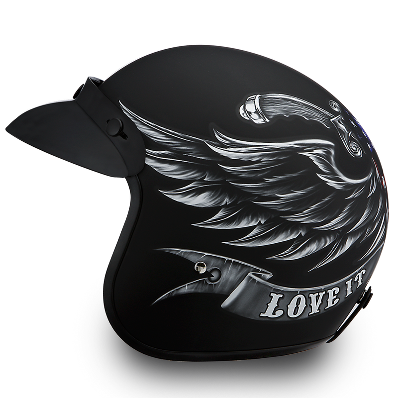 Daytona Cruiser Love It Or Leave It Open Face Motorcycle Helmet (XS - 2XL)