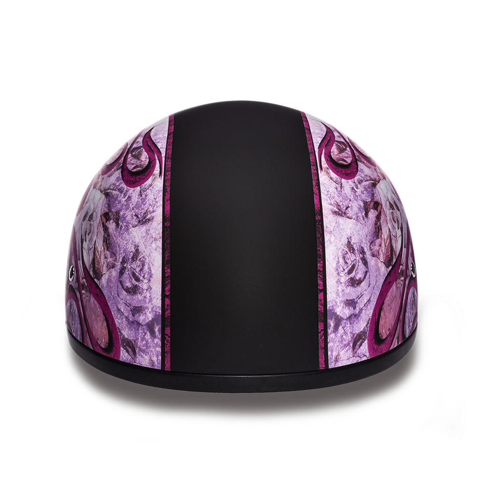 black and pink skull motorcycle helmet Daytona Flames Pink Skull Cap Half Motorcycle Helmet (2XS