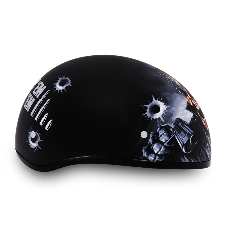 Daytona Come Get Em Skull Cap Half Motorcycle Helmet (2XS - 2XL)