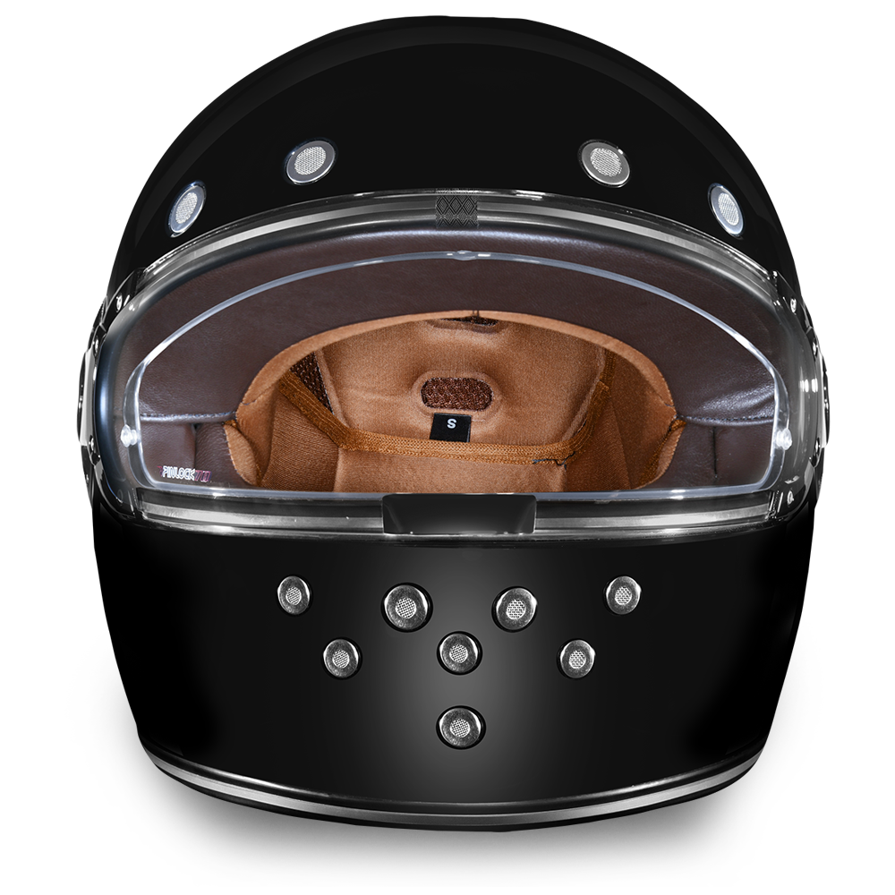 black chrome full face motorcycle helmet Daytona Helmets Retro DOT Approved Hi Gloss Black Chrome Motorcycle Helmet R1-A