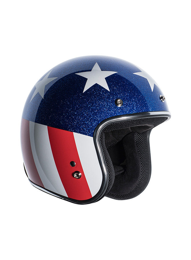 Torc T-50 Captain Vegas RWB 3/4 Face Retro Motorcycle Helmet