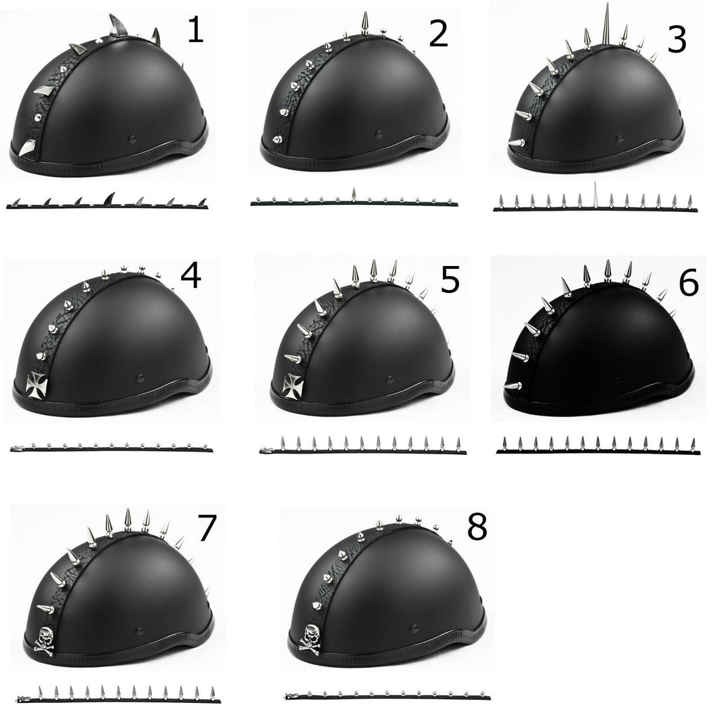 chrome motorcycle helmet with spike Stick On Metal Mohawk (7 Styles) Q100H 36V350W Rear Driving Lowest Profile Available while Color:Black Track / Black Holders characters