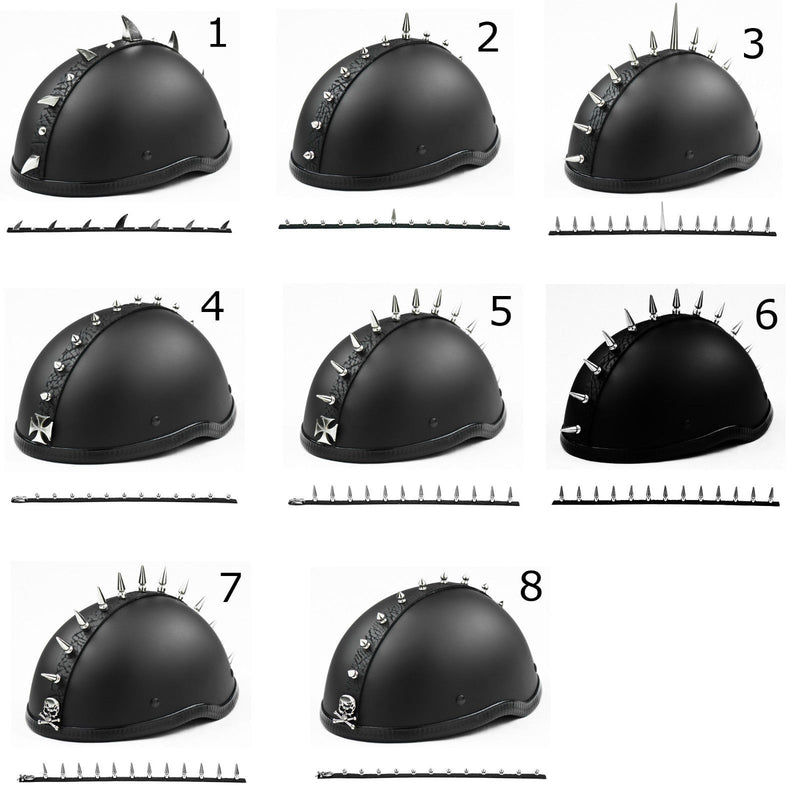 Stick On Metal Motorcycle Helmet Mohawk (7 Styles)