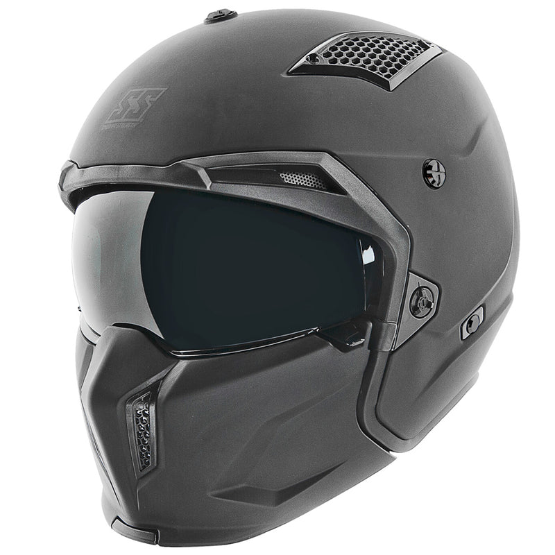 Speed & Strength SS2400 Solid Speed Black Open Face Motorcycle Helmet