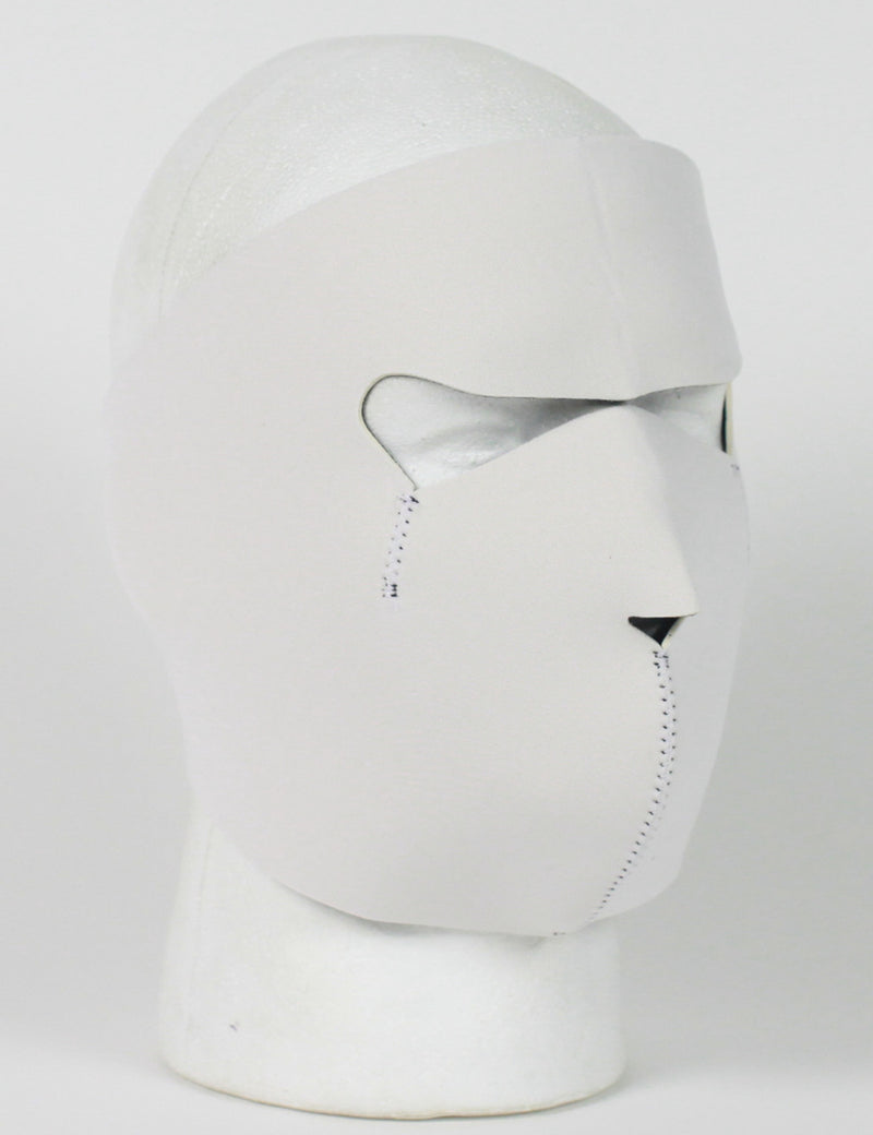 Solid White Protective Neoprene Full Face Ski Mask